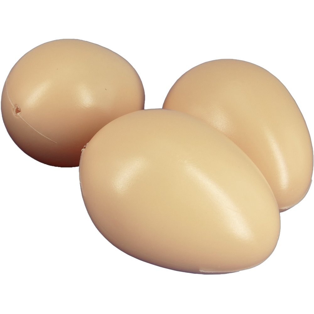 Eier Attrappen aus Kunststoff 12 Stück/1 Dutzend braun