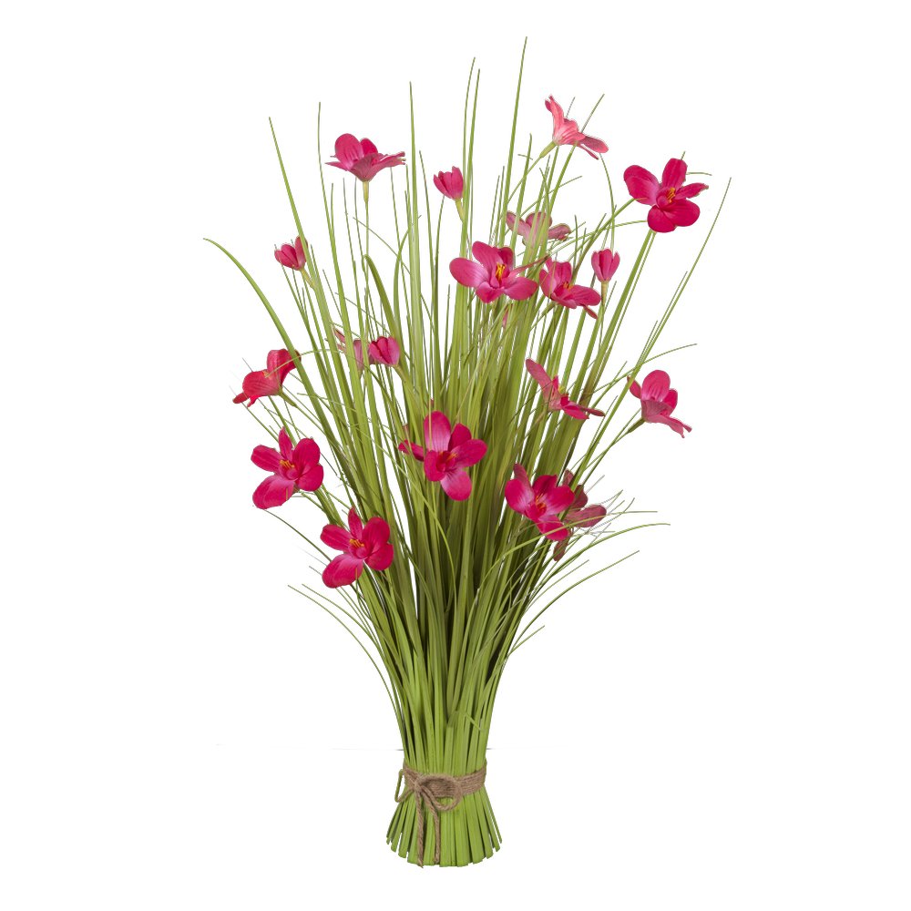 Grasbund mit Blüten grün/pink, H 80 cm, Ø 50 cm