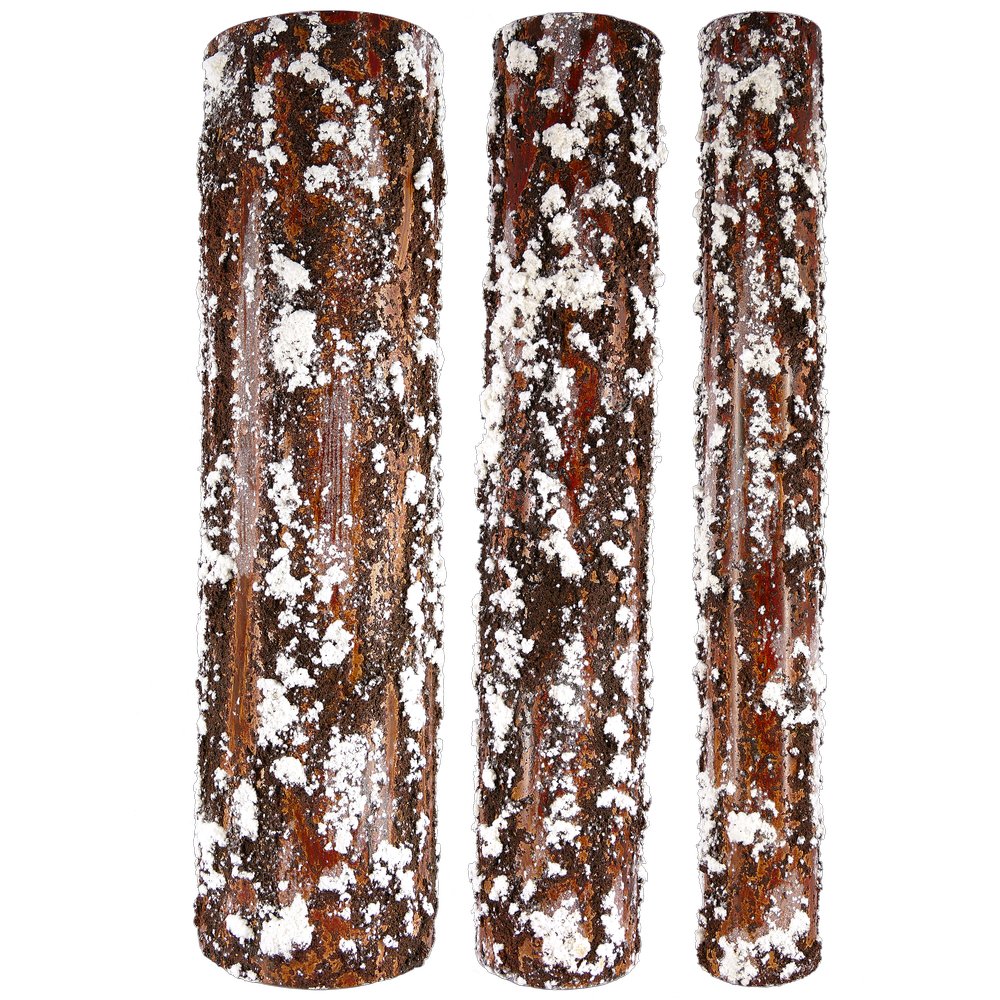 Baumstämme Oslo 3er Set rostbraun-weiß, H 60 cm, Ø 7,5-16 cm