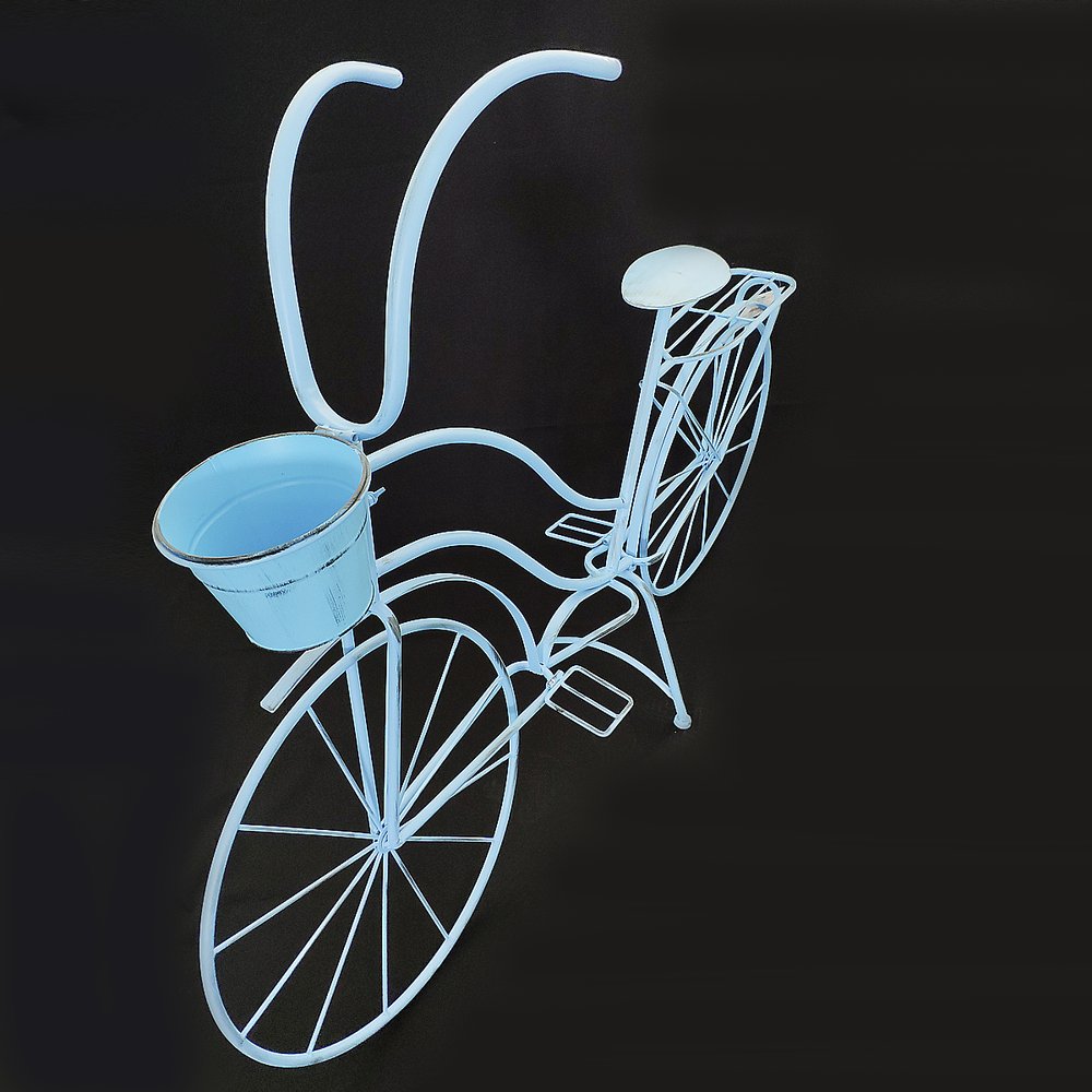 Fahrrad Metall Deko XL hellblau, L 113 x H 82 cm