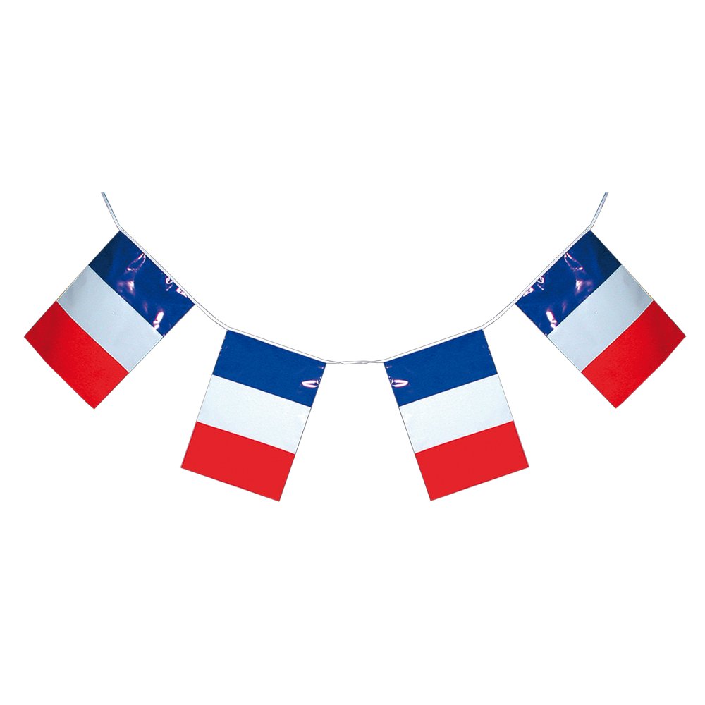 Flaggenkette Frankreich Kunststoff blau-weiß-rot 5 m