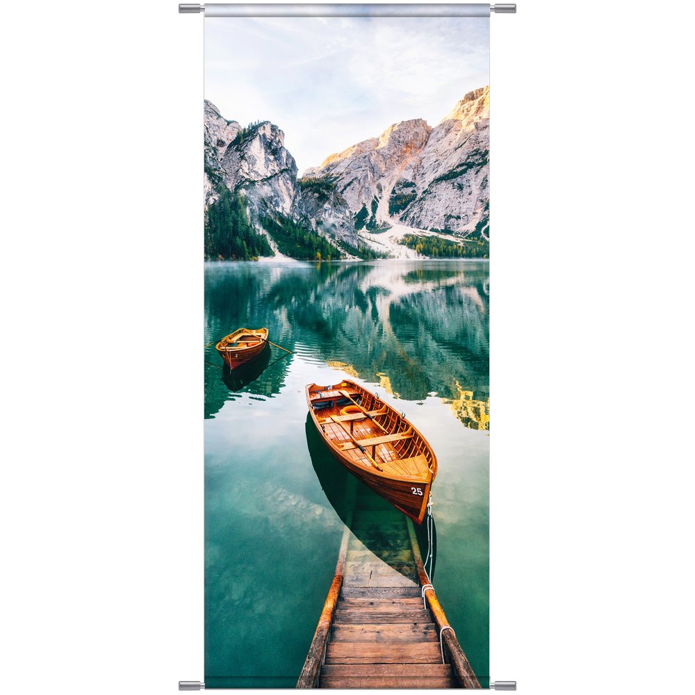 Banner Boot im Alpensee natur,75 x 180 cm