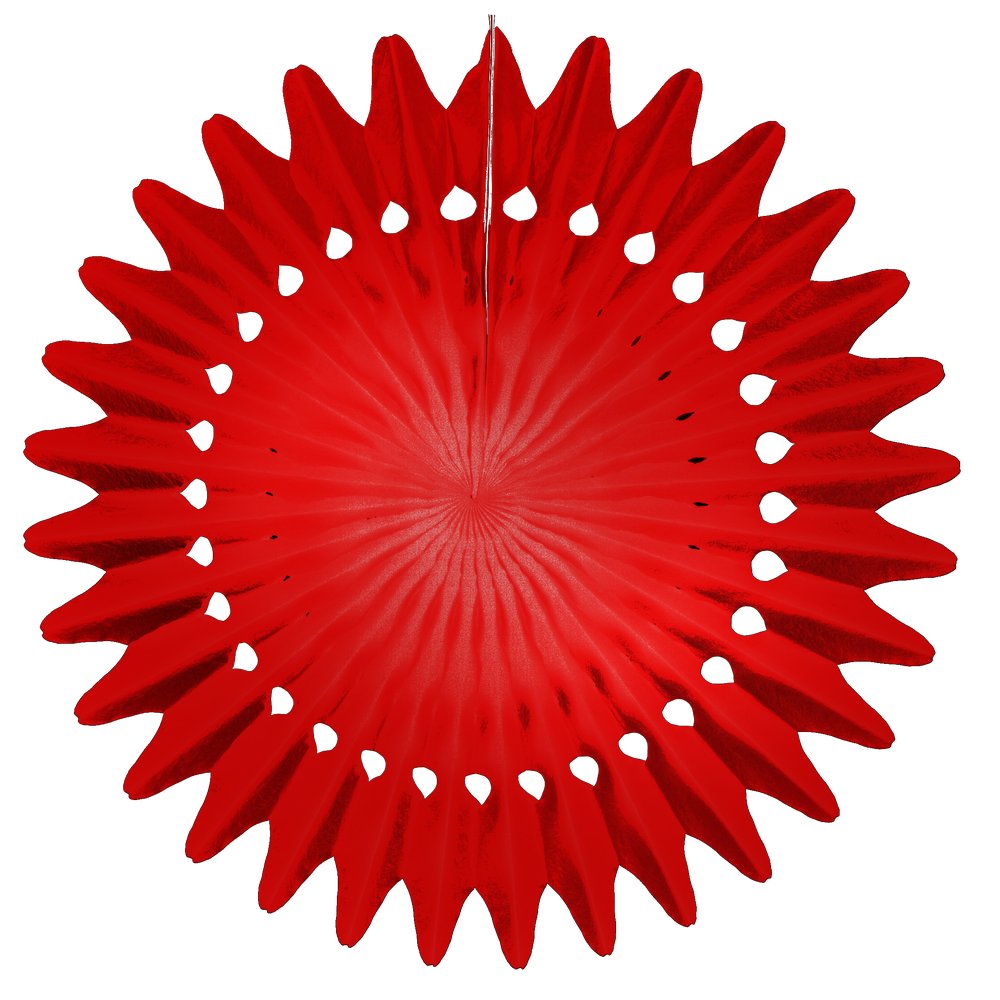 Falt-Motiv Rosette Fächer B1 rot, Ø 48 cm