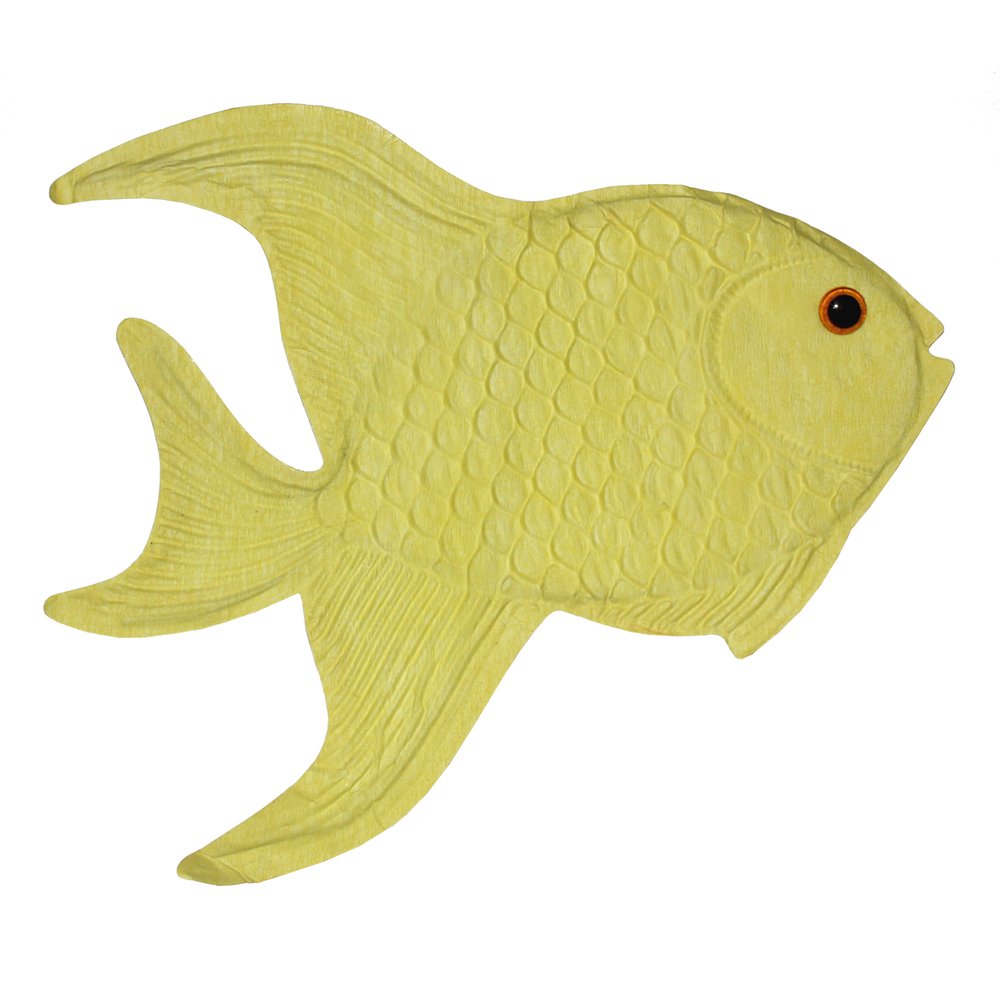 Fisch Paper flach gelb, 41 x 34 cm