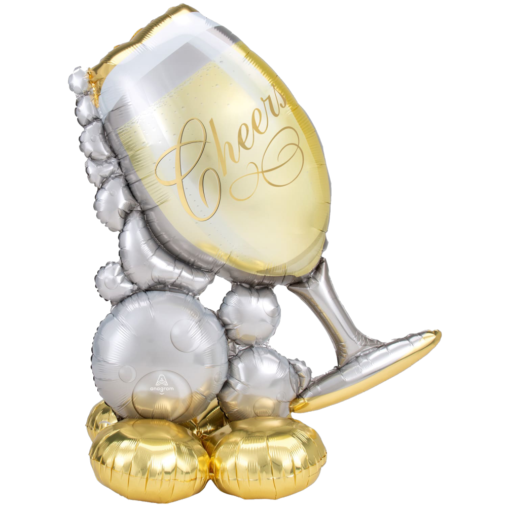 Folienballon Air Glas CheersXL gold/silber,104 x 129 cm