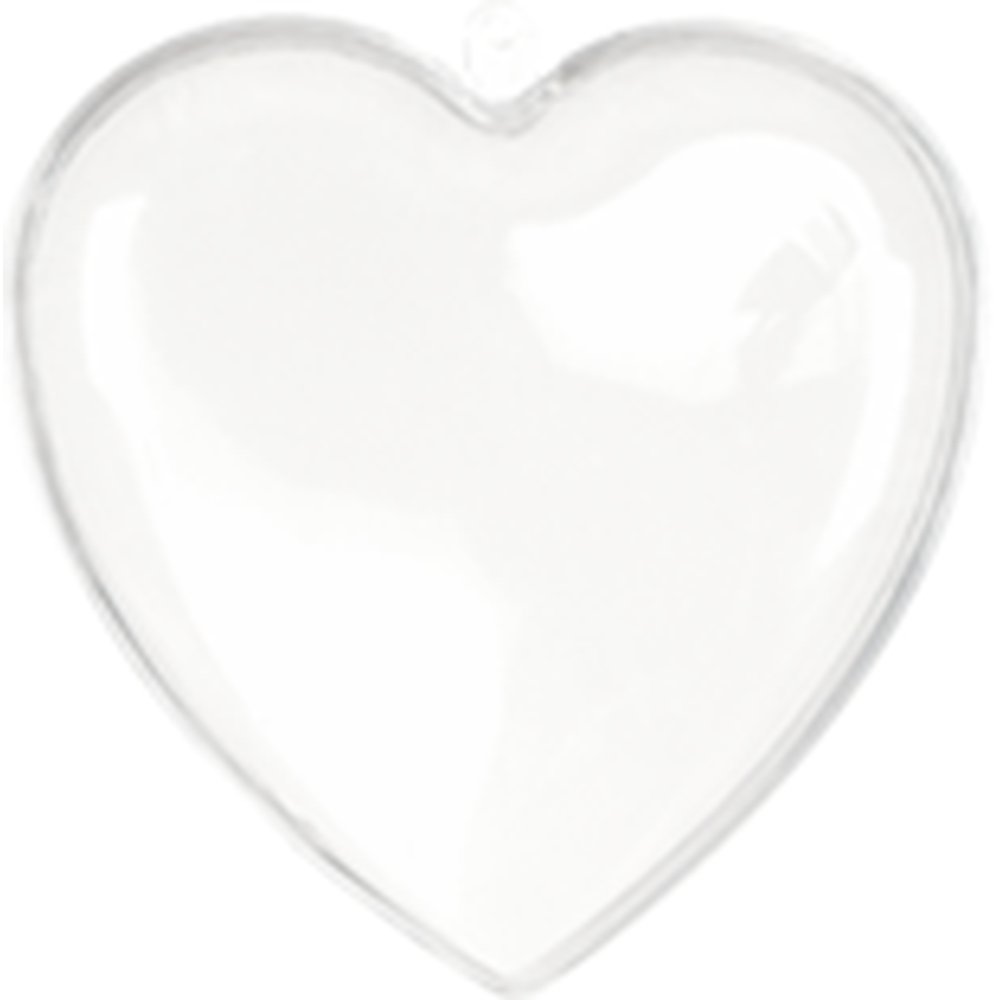 Herz Acryl 2-teilig transparent, 14 x 14 x 5 cm