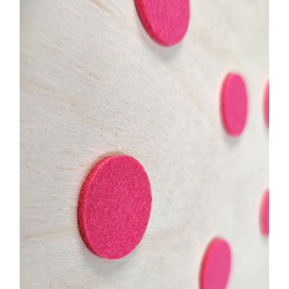 Display 2D Ei mit Filz Punkten natur/pink, H 30 cm