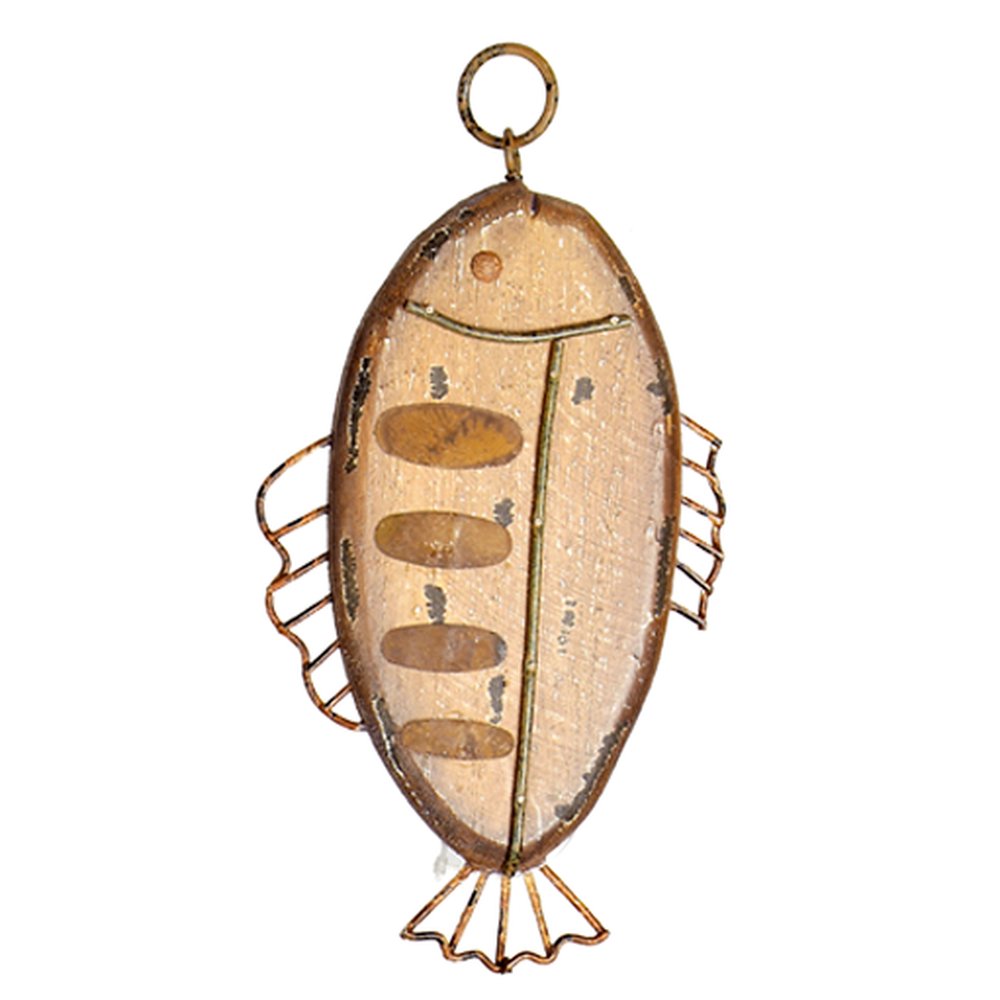 Fischhänger edelrost braun, 13 x 23 cm