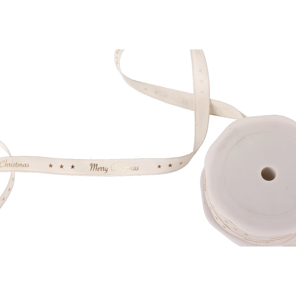 Band Merry Christmas creme-gold, 12 mm x 20 m
