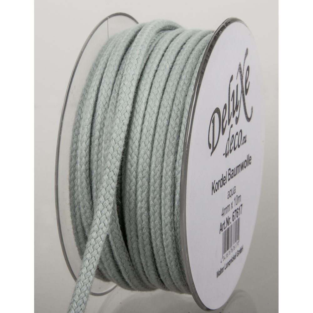 Kordel Baumwolle aqua, Ø 4 mm x 10 m