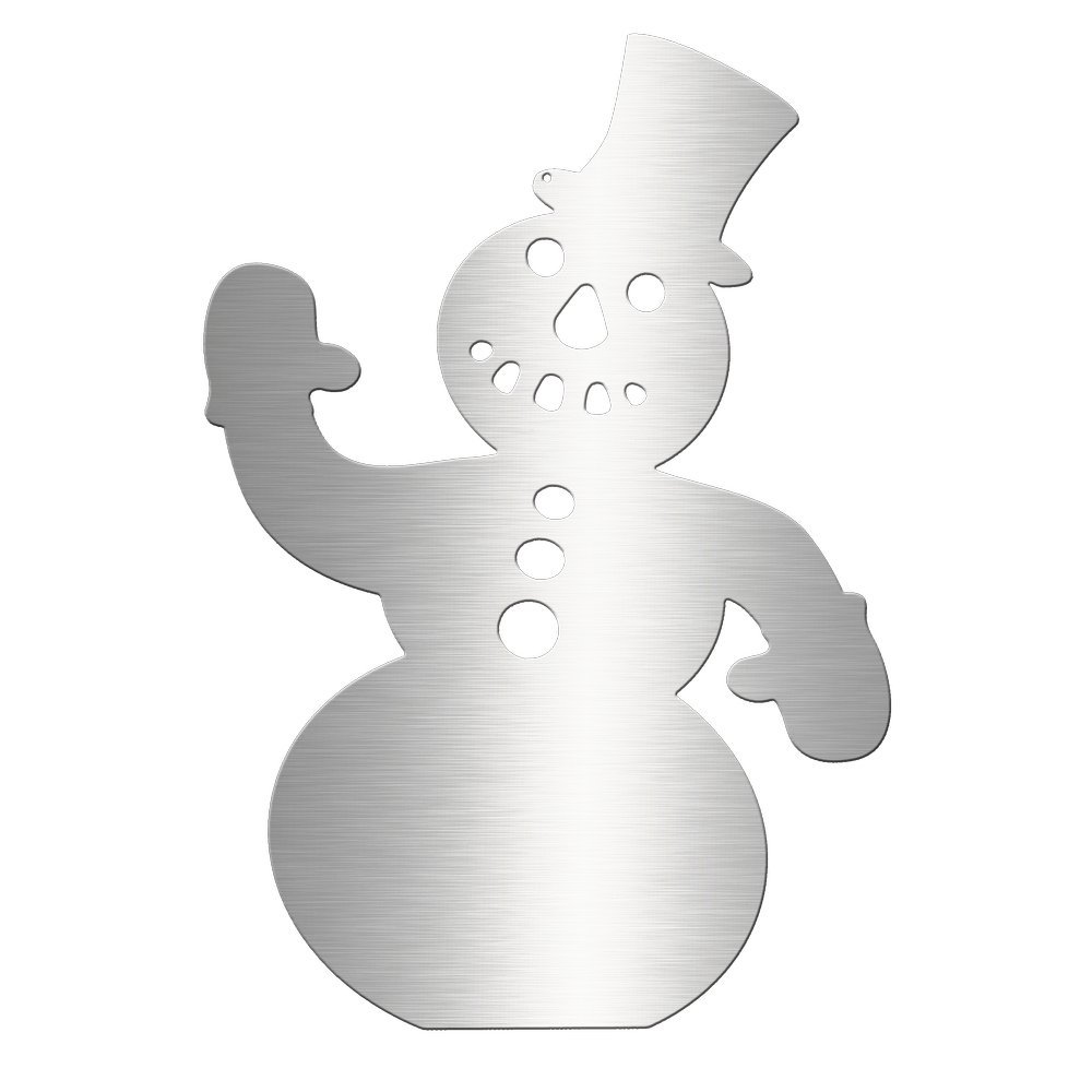 Schneemann 2D Edelstahl silber, 20 x H 30 cm