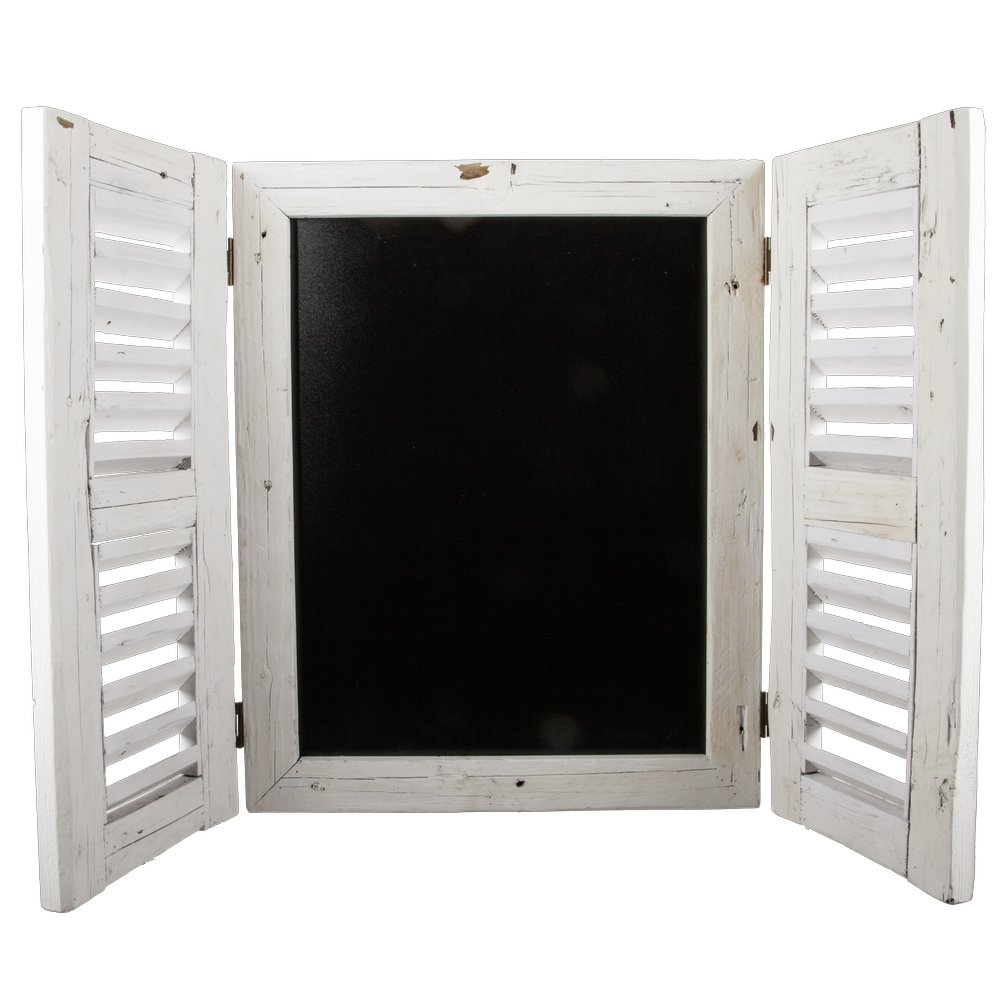 Holzfenster mit Kreidetafel weiß, 70 cm