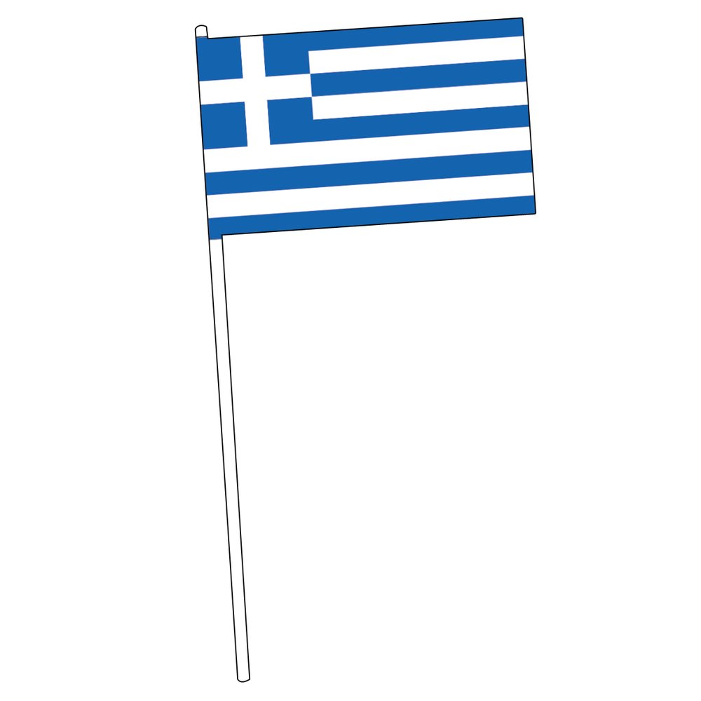 Papierfähnchen 50 Stück Griechenland, 40 cm