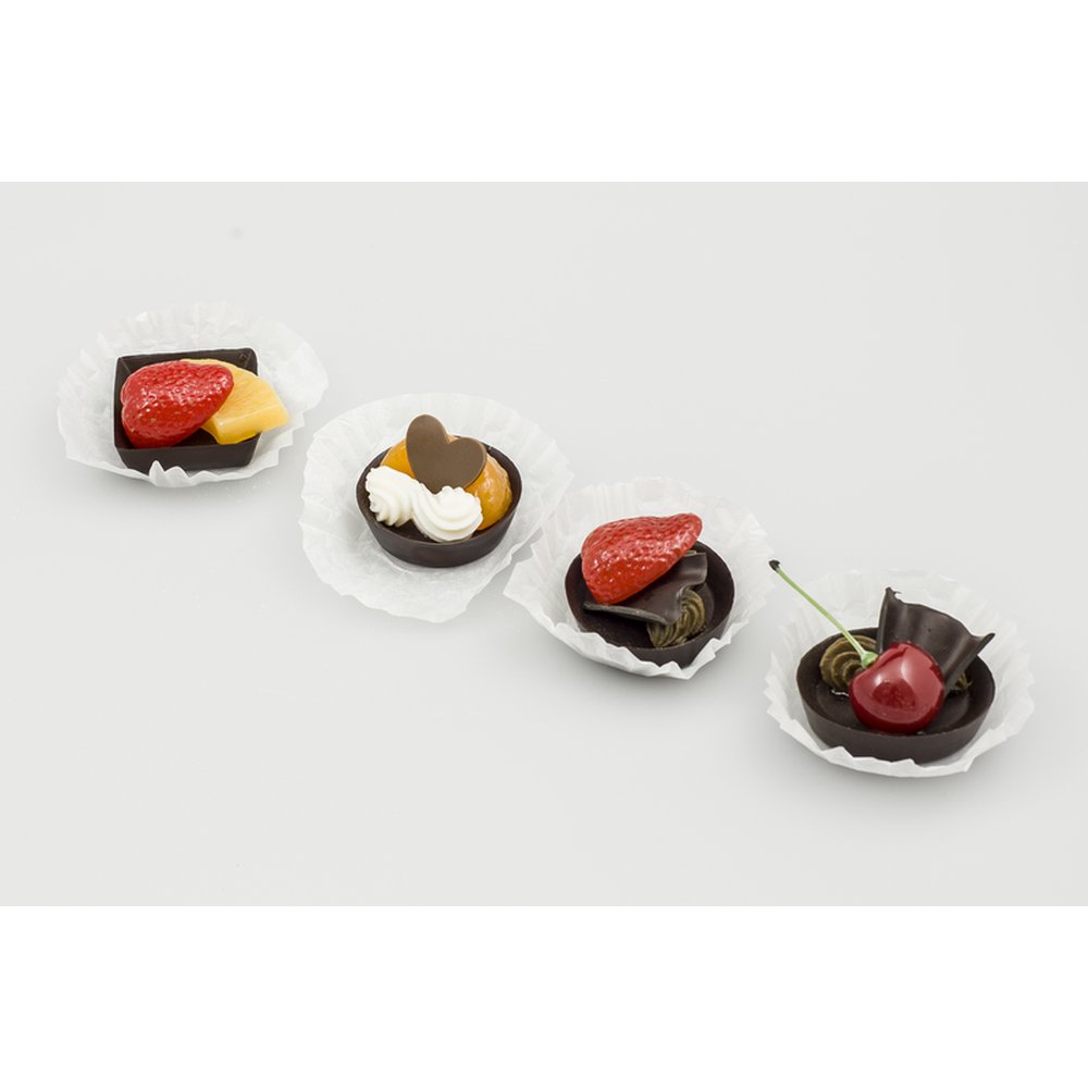 Früchtetörtchen Schoko 4 Stück, Ø 4,5 cm