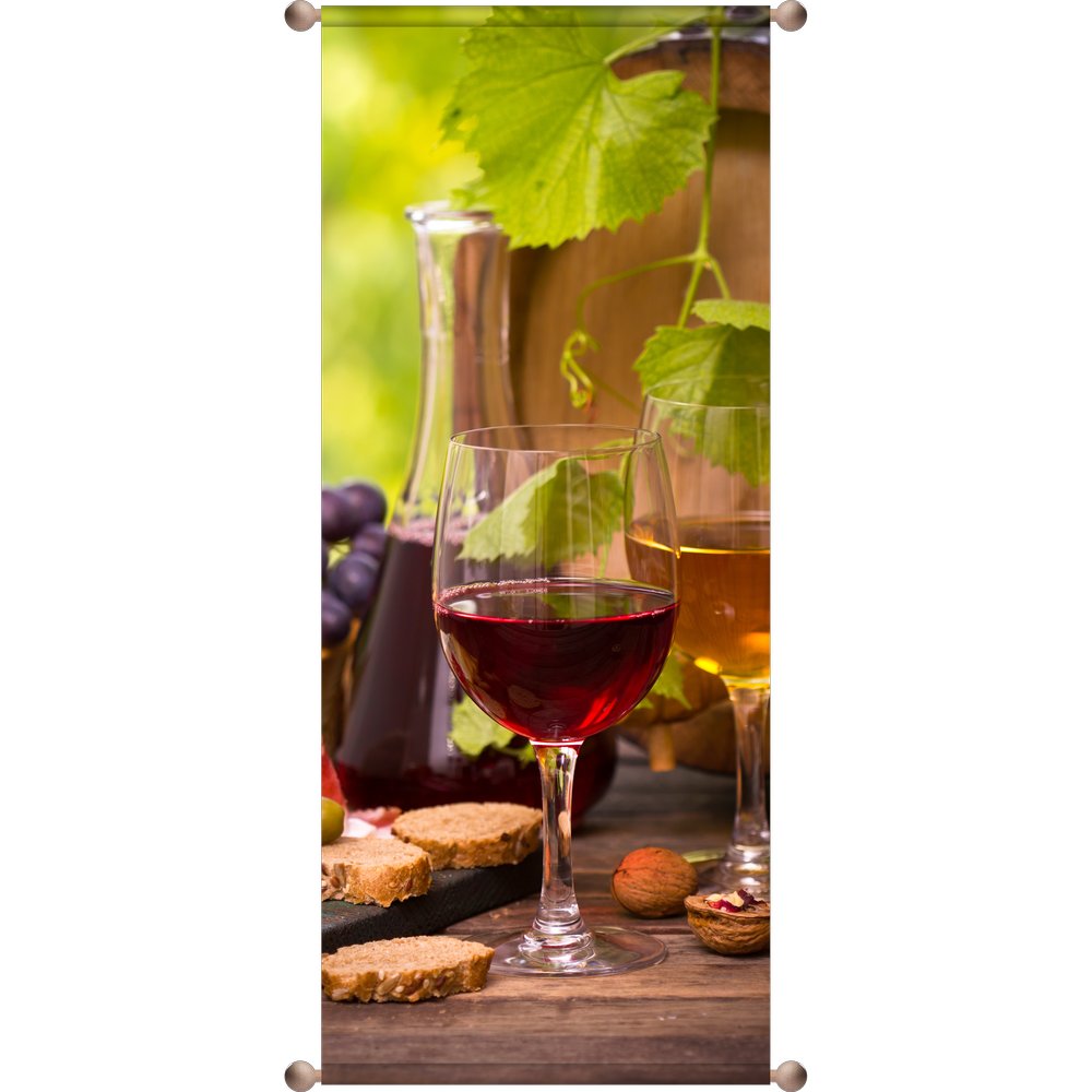 Banner Wein rot-weiß, 75 x 180 cm