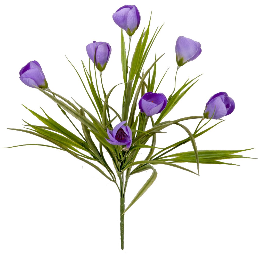 Krokus mit 7 Blüten grün/lila, 38 cm, Ø 25 cm