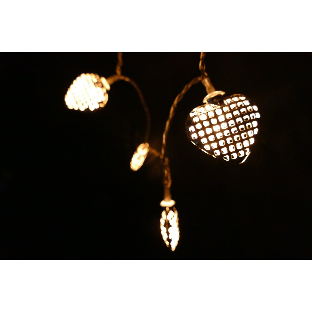 Metallherzen 20 Stück silber für Lichterkette