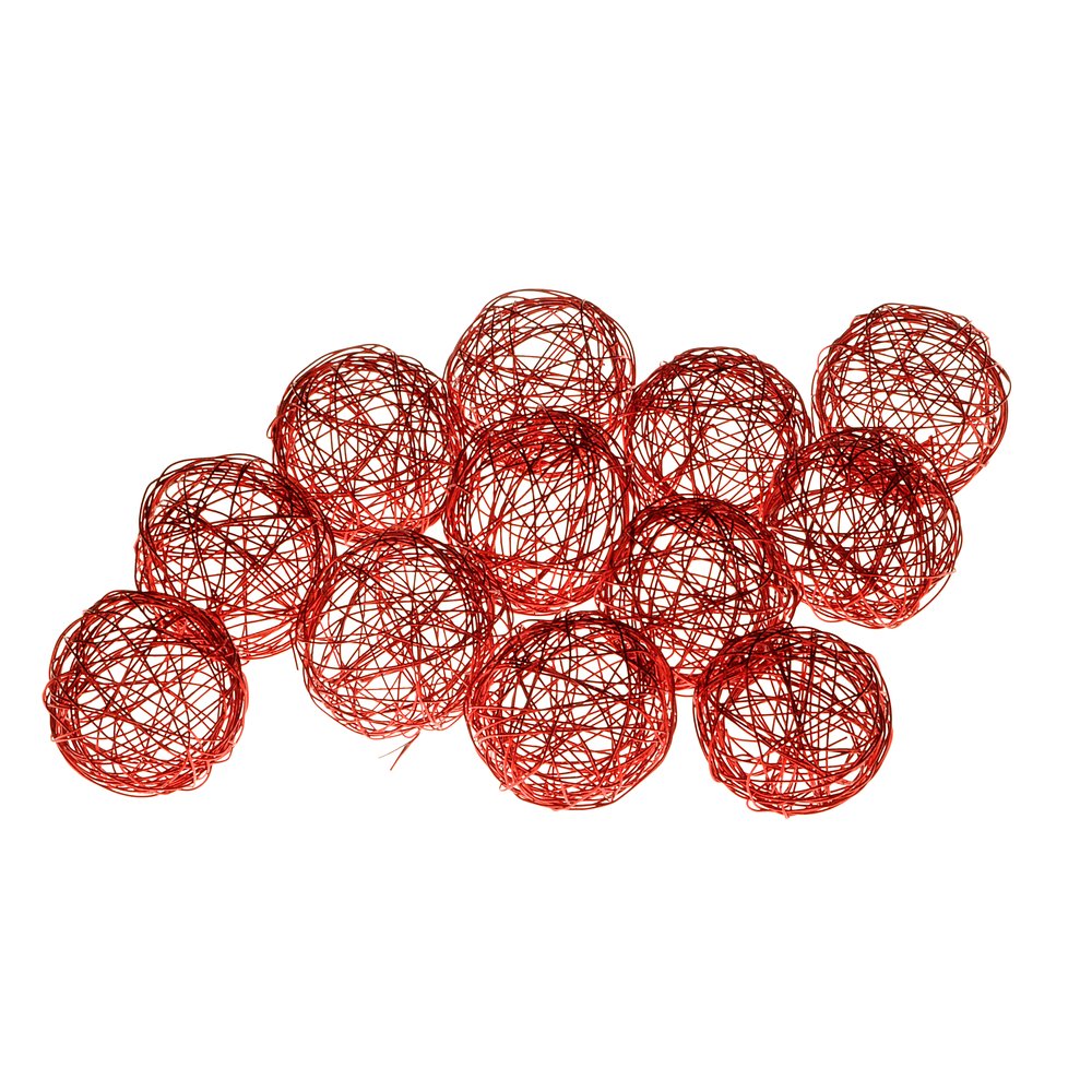 Drahtbälle 12 Stück rot, Ø 6 cm