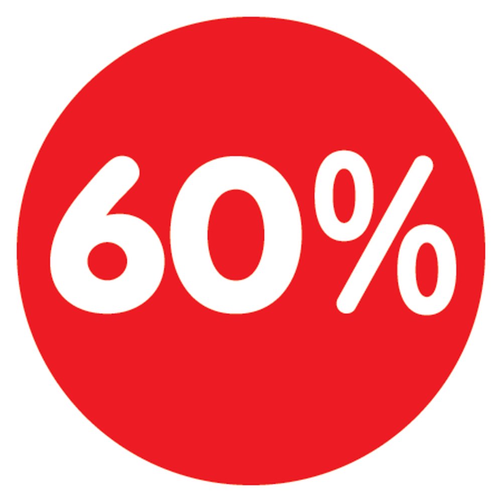 Ankleber Rabatt 60 % Ø 32 cm rund