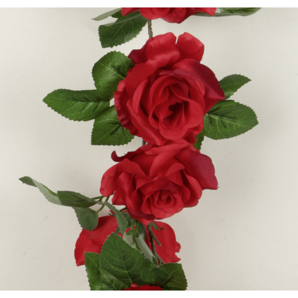 Rosengirlande Edel 24 Blüten grün-rot 160 cm