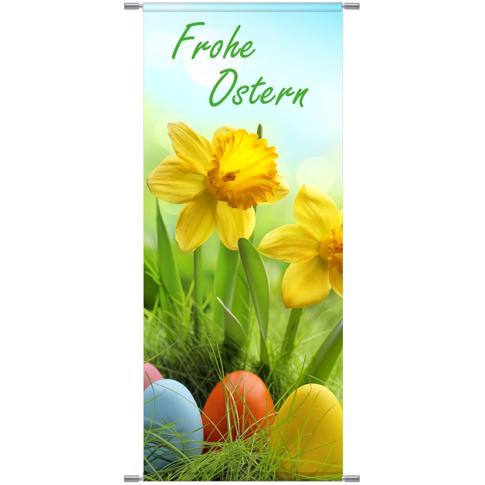 Banner Osterglocken mit Eier bunt,75 x 180 cm