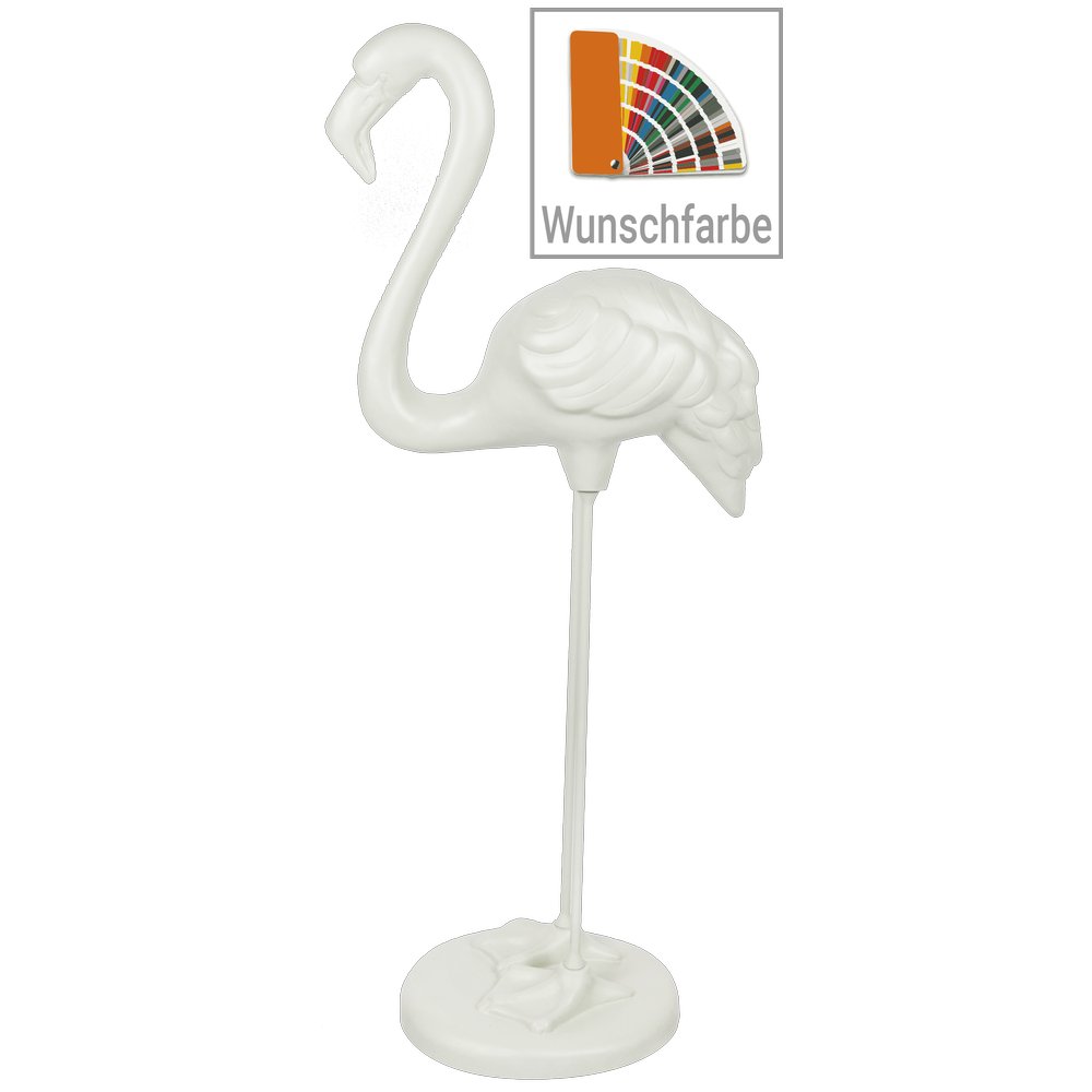 Fiberglas Objekt Flamingo Wunschfarbe, H 118 cm, B 50 cm