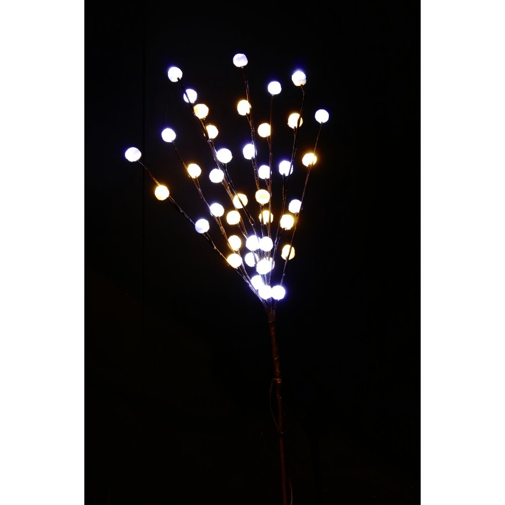 Lichtzweig Baumwolle warm-weiß + kalt-weiß 40 LEDs