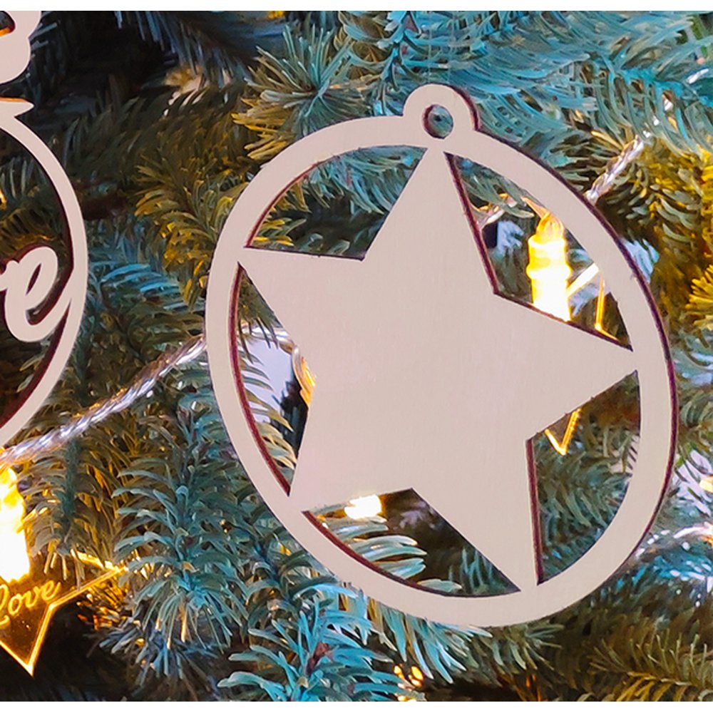 Anhänger Stern Design 2 natur, Ø 9,5 cm