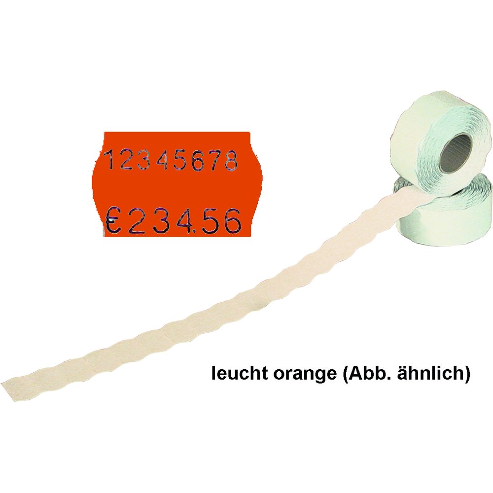 Etikettenrolle 1000 Stück leuchtrot 26 x 16 mm
