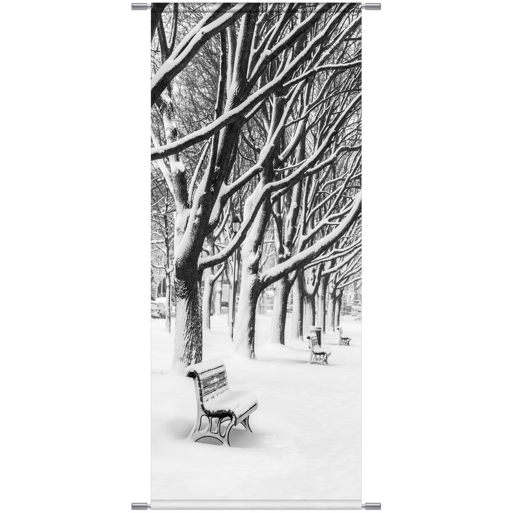 Banner Winter-Bank, 75 x 180 cm