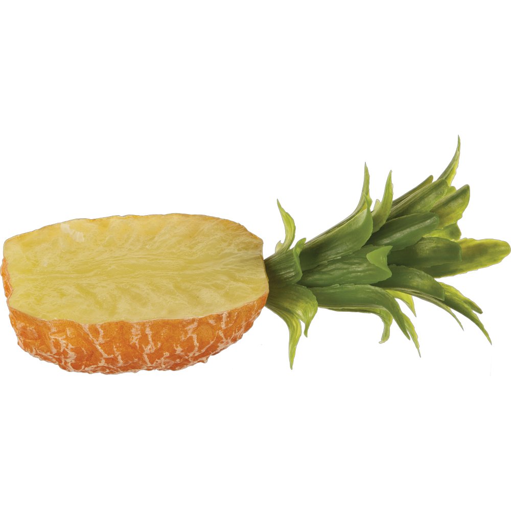 Ananas halbiert Kunststoff braun-grün, 21 x 10 cm