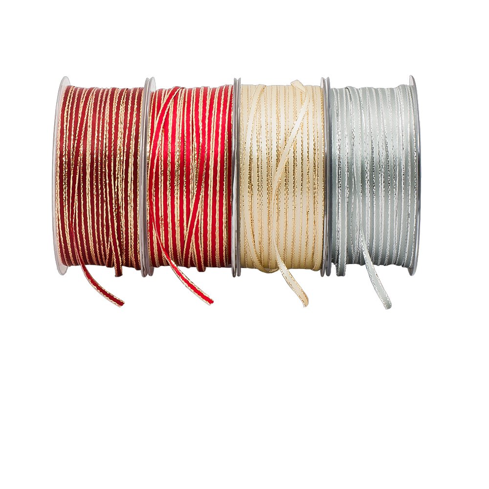 Band Luxus-Litze grau-silber, 3 mm x 100 m