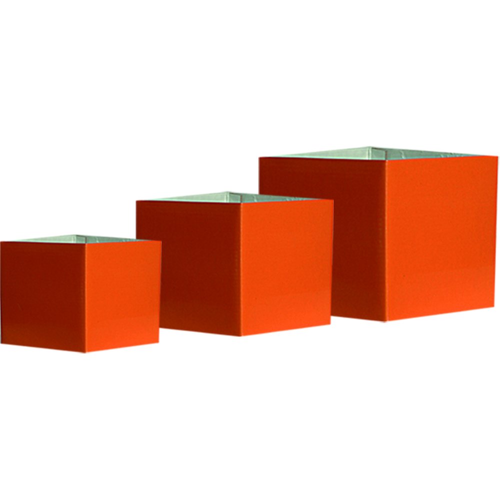 Dekoboxen 3er-Set aus Karton orange, 10/13/17 cm