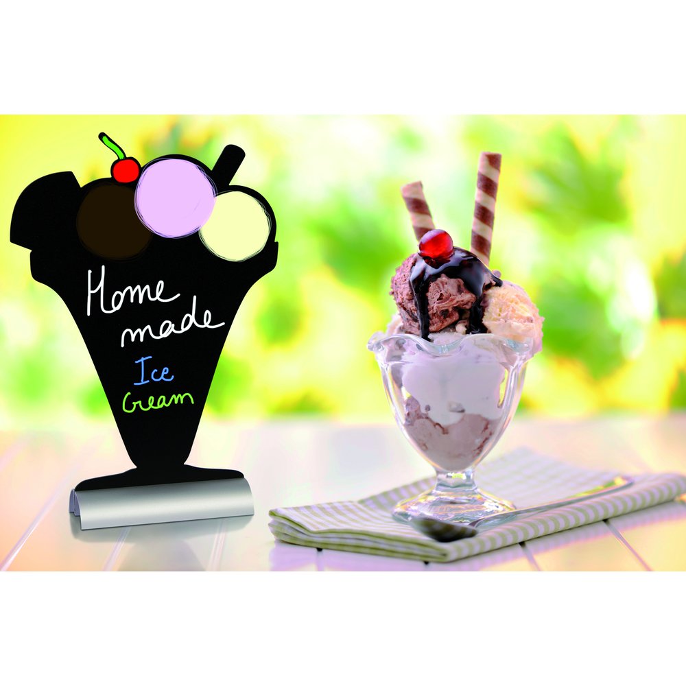 Schieferlacktafel Eis schwarz / alu, ca. 25 x 35 cm