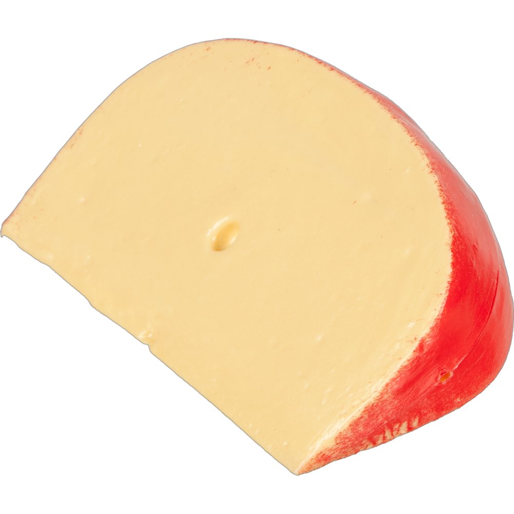 Scheibe Holländer Käse mit Schale, 11 x 8 x 5 cm