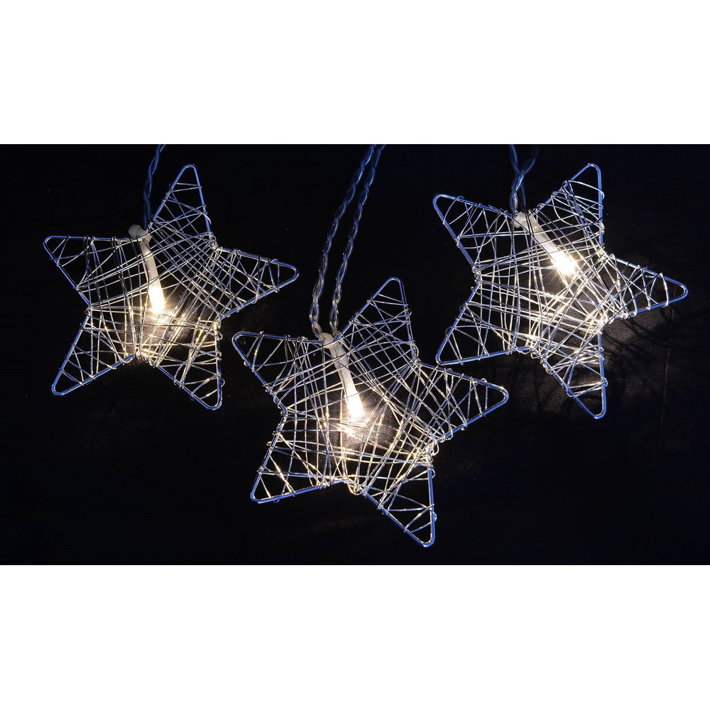 Drahtsterne 20 Stück silber, für 5 mm LED-Lichterketten