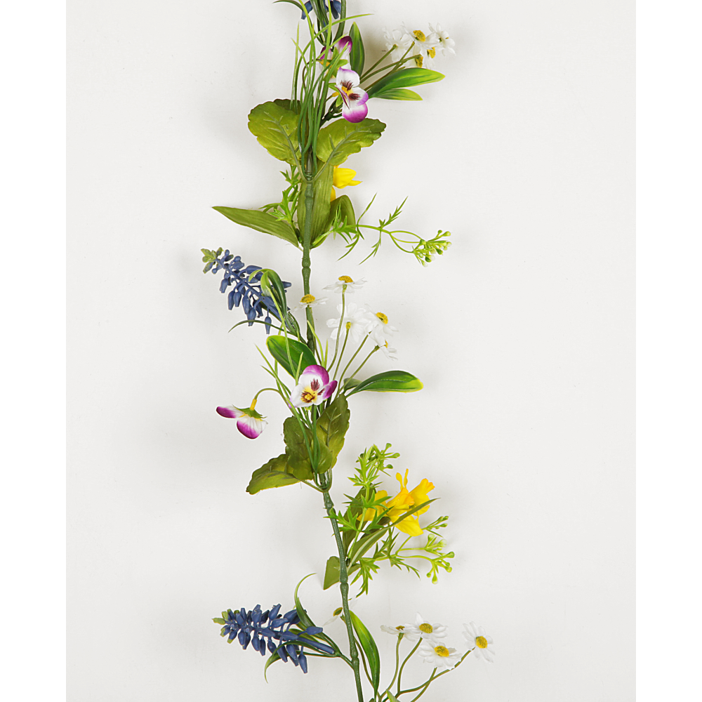 Blüten-Mix-Girlande Florale grün-bunt 180 cm