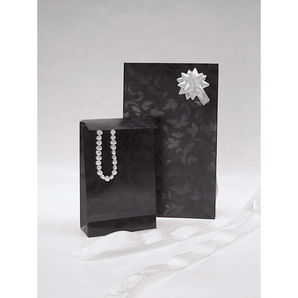 Geschenktasche Luxe Barock schwarz, 10 x 16 cm