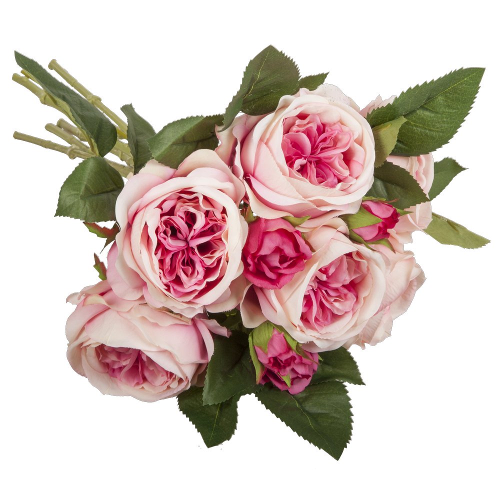 Englische Rosen als Strauß rosa/pink, Ø 30 x H 40 cm