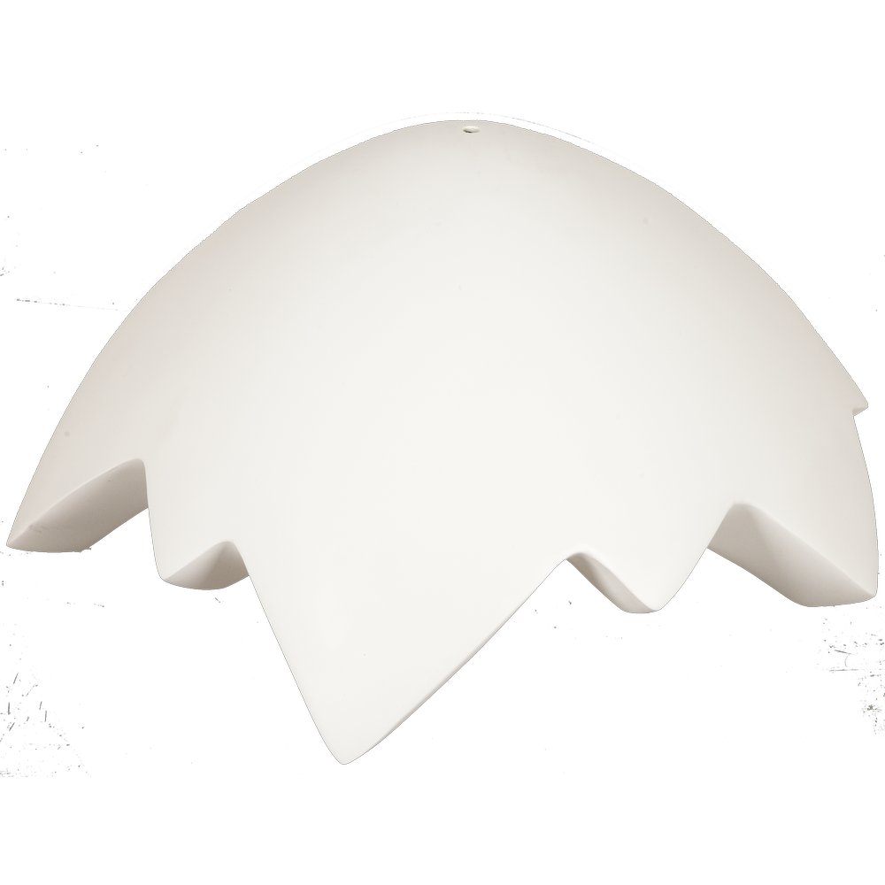 Fiberglas Objekt Ei cracked weiß, H 70 cm, Ø 50 cm