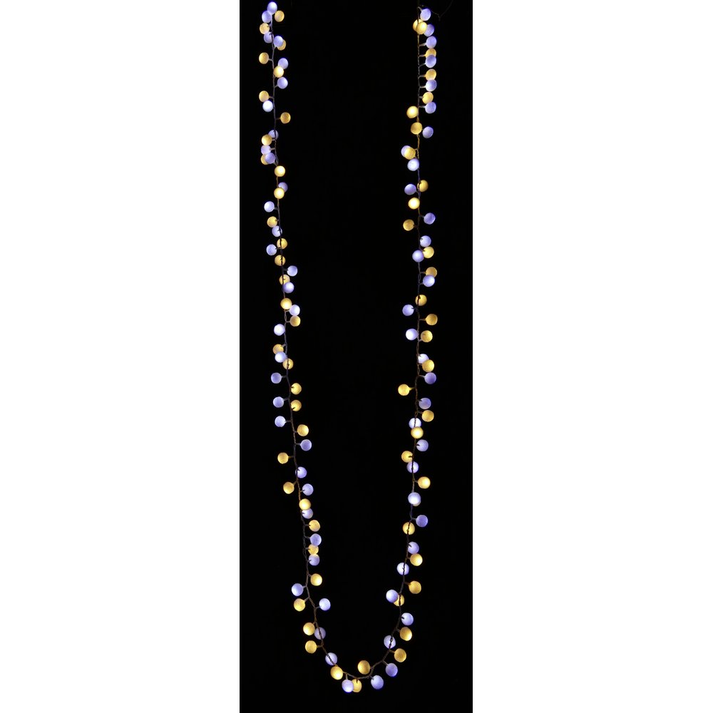 Lichterkette Baumwol  warm-weiß + kalt-weiß 128 LEDs