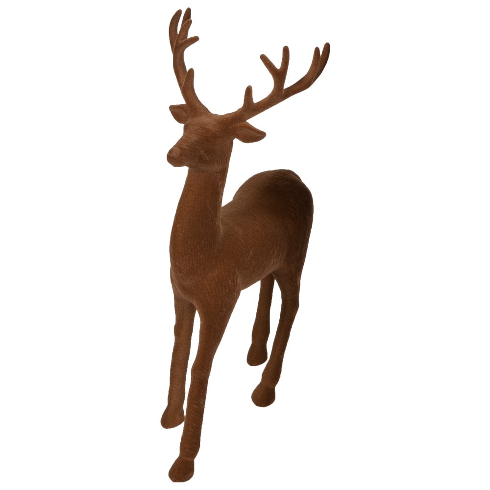 Hirsch beflockt stehend, 22 x 12 x 33 cm