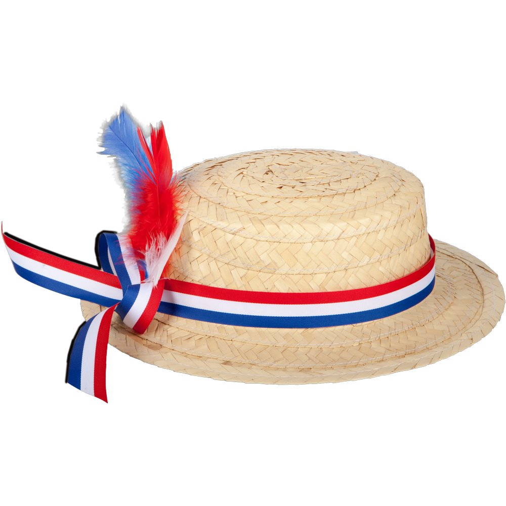 Strohhut Frankreich blau-weiss-rot,30 cm
