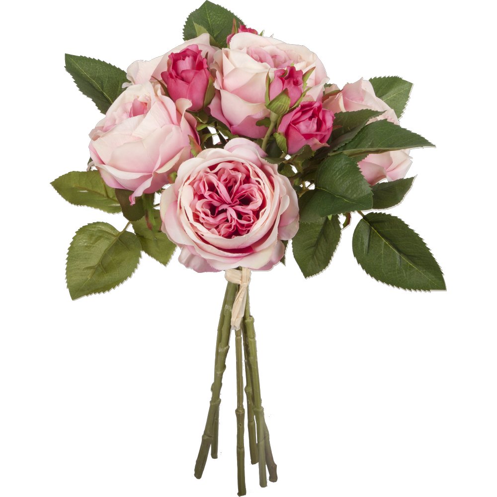 Englische Rosen als Strauß rosa/pink, Ø 30 x H 40 cm