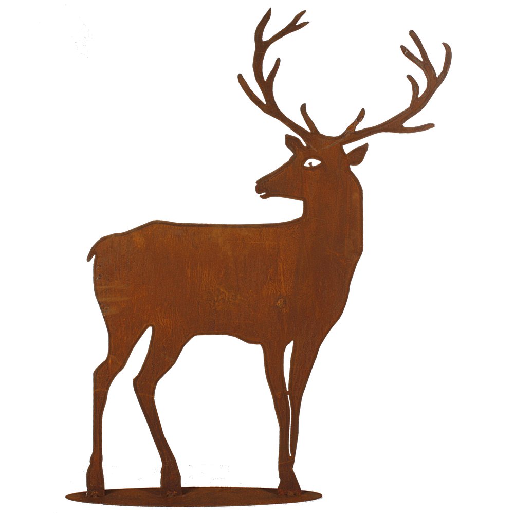 Hirsch auf Platte Metall/Rosteffekt, 75 x 100 cm