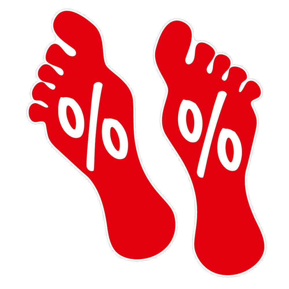 Ankleber Fußpaar % je 15 x 38 cm