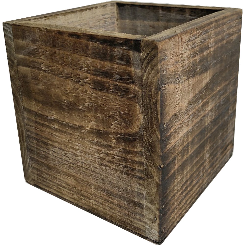 Holzpflanzentopf Antik-Art/Vintage, 12 x 12 x 12 cm