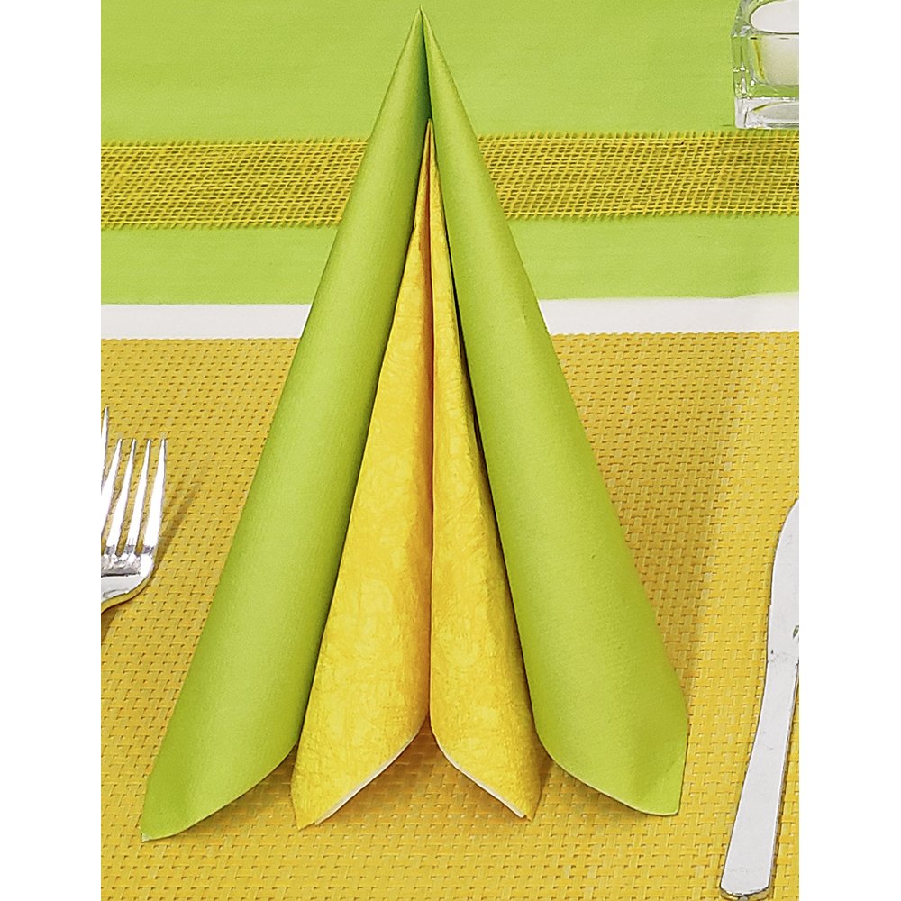 Servietten Dinner Vlies UNI lime, 12 Stück, 40 x 40 cm