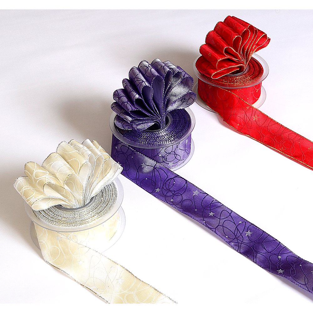 Band Krikelstern violett-silber,  40 mm x 20 m