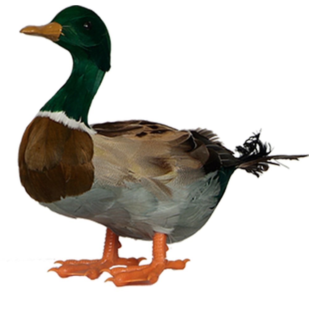 Ente Tierattrappe stehend braun-grün, 25 x 35 cm